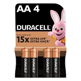 Батарейка Duracell щелочная АА/LR06 пальчик 4шт коробка                                             
