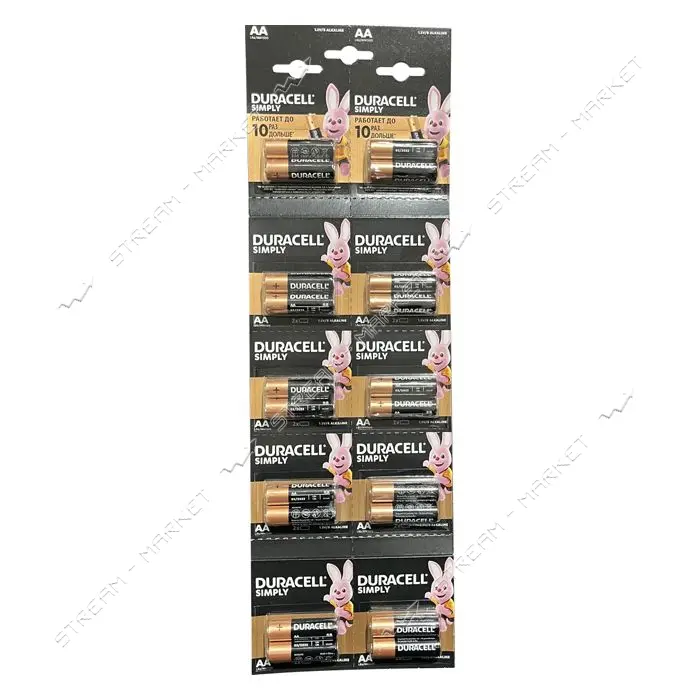 Батарейка Duracell щелочная ААА/LR03 микропальчик 20шт