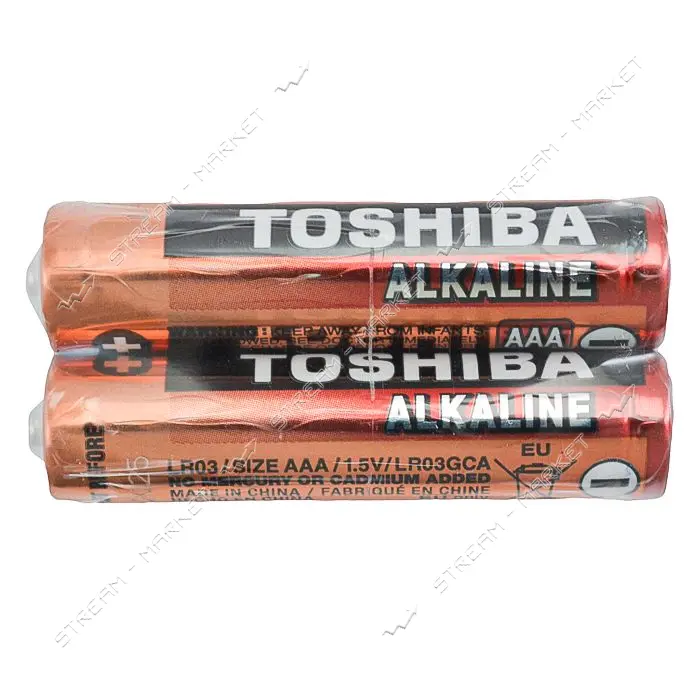 Батарейка Toshiba щелочная ААA/R03 микропальчик 2шт