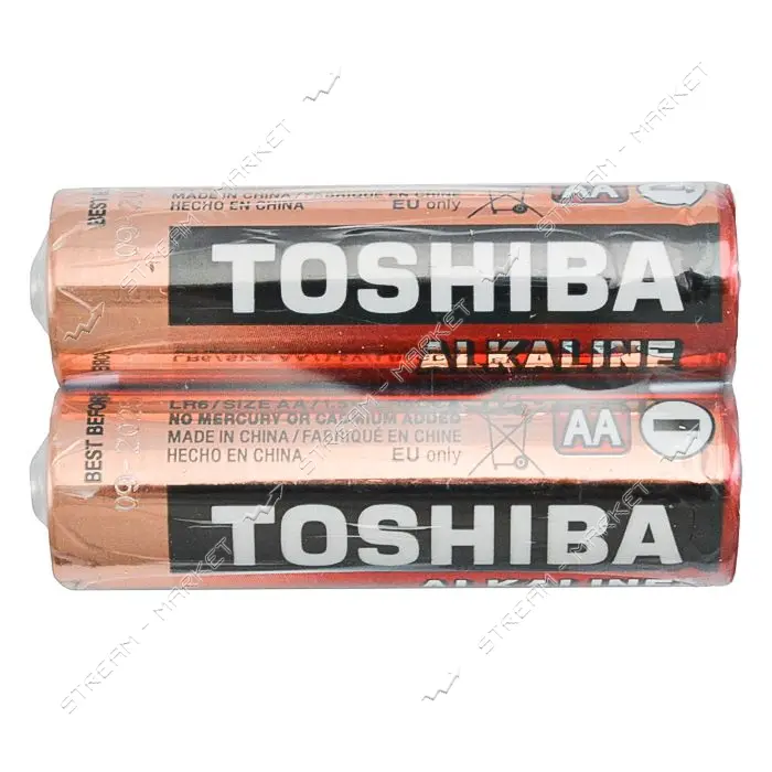 Батарейка Toshiba щелочная АA/R06 пальчик 2шт