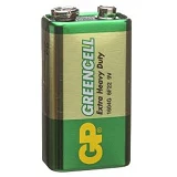 Батарейка GP Greencell солевая 6F22 крона пакет
