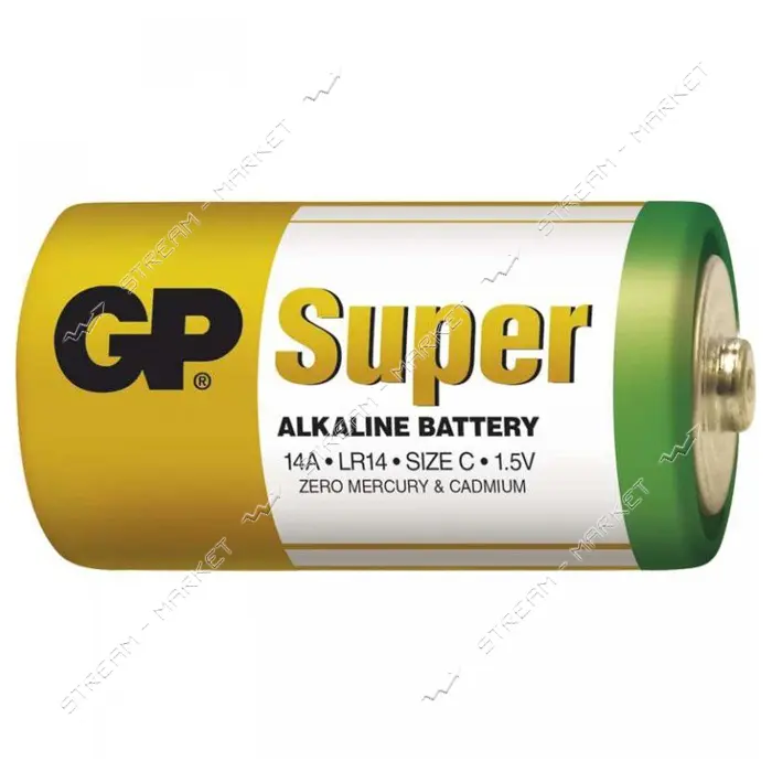 Батарейка GP Super щелочная C/LR14 средний бочонок 2шт                                              