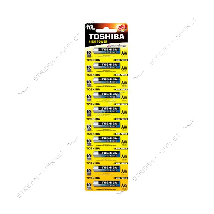 Батарейка Toshiba щелочная ААA/R03 микропальчик 10шт