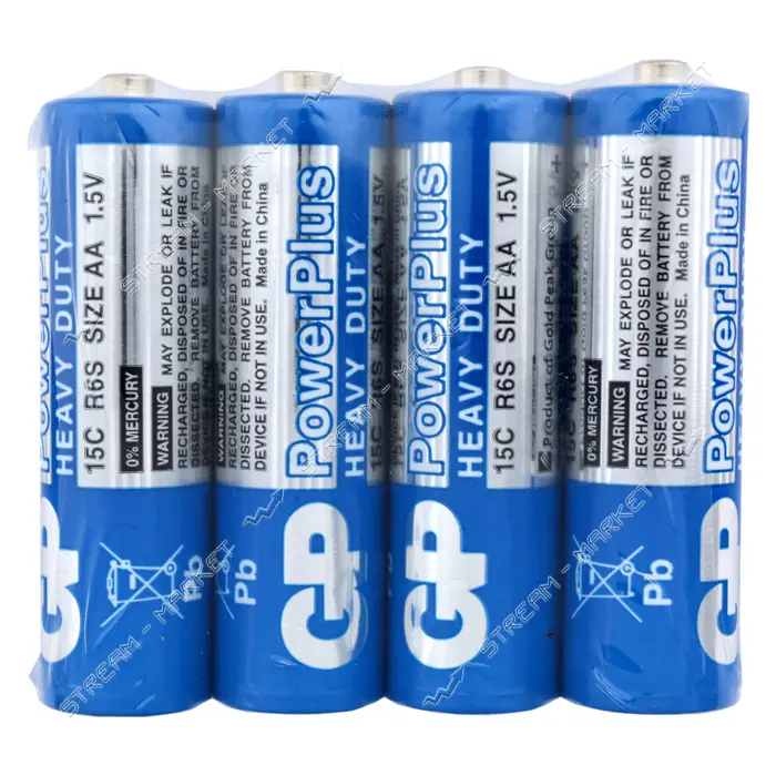 Батарейка GP Powerplus солевая AA/R6 4 шт