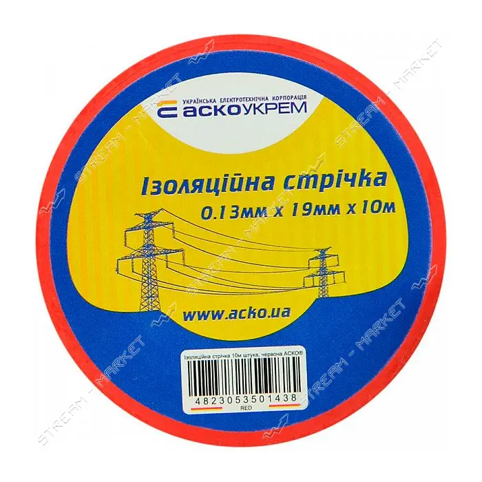 Изолента ПВХ Аcko 19x0.13мм 10м красная