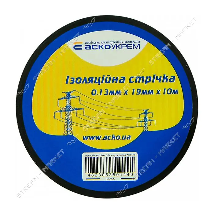 Изолента ПВХ Аcko 19x0.13мм 10м черная                                                              