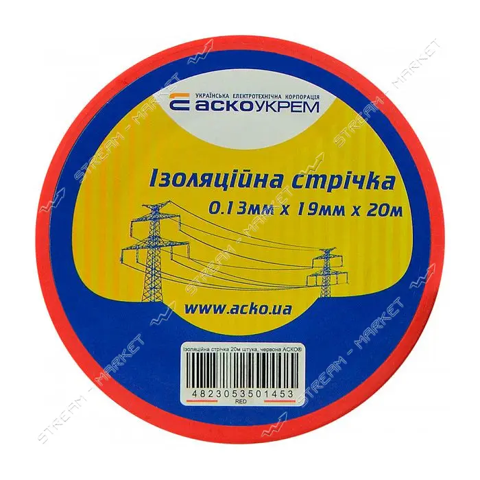 Изолента ПВХ Аcko 19x0.13мм 20м красная
