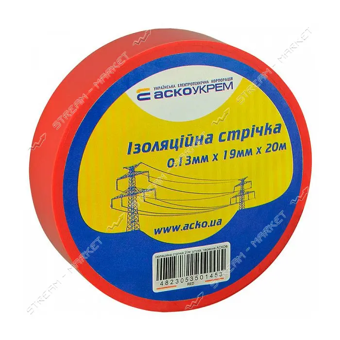 Изолента ПВХ Аcko 19x0.13мм 20м красная