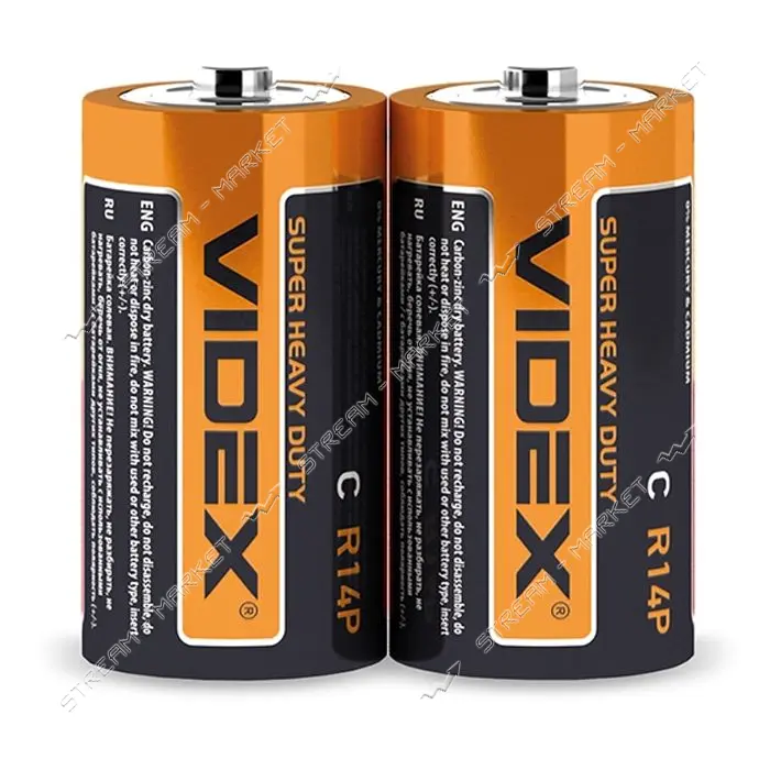 Батарейка Videx C/R14P средний бочонок 2шт                                                          