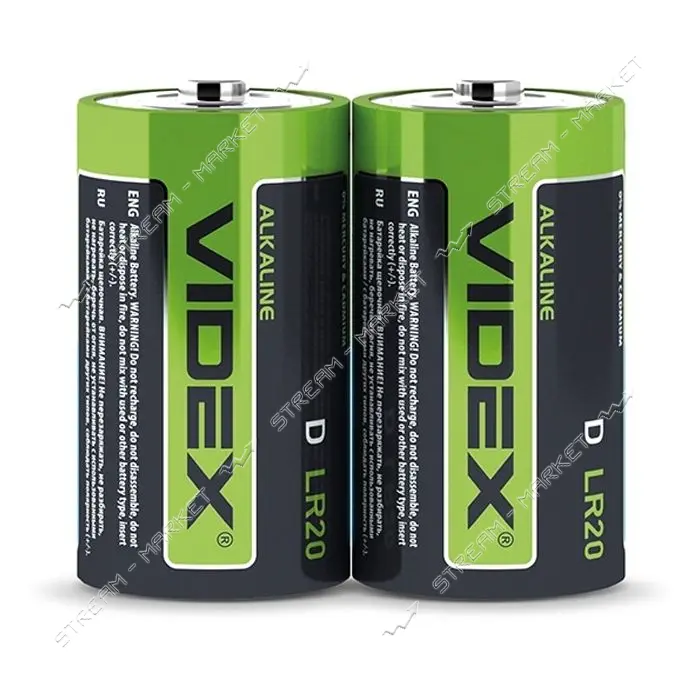 Батарейка Videx щелочная D/R20 2 шт                                                                 