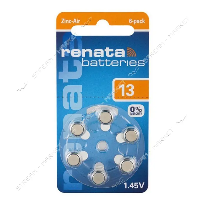 Батарейка Renata maratone ZA 13 1.4V для слухового аппарата 6 шт                                    