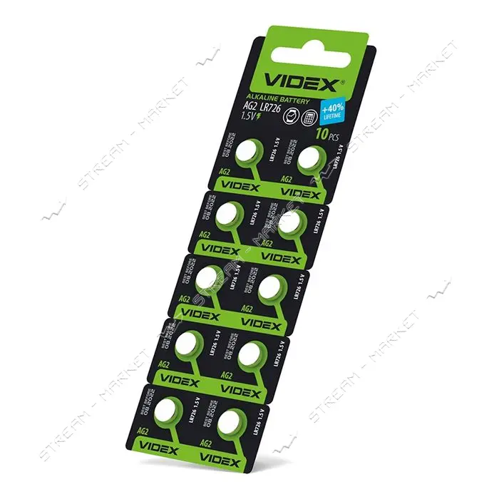 Батарейка Videx часовая щелочная AG2/LR726 круглая блистер 10 шт                                    