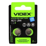 Батарейка Videx часовая щелочная AG13/LR44 на блистере 10 шт круглая