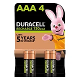 Аккумулятор Duracell AAA/HR03 микропальчик 750mAh 4шт блистер