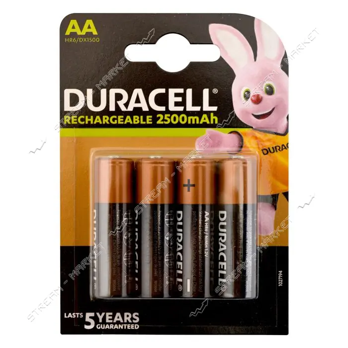 Аккумулятор Duracell AA/HR06 "пальчик" 2500 mAh блистер 4шт                                         