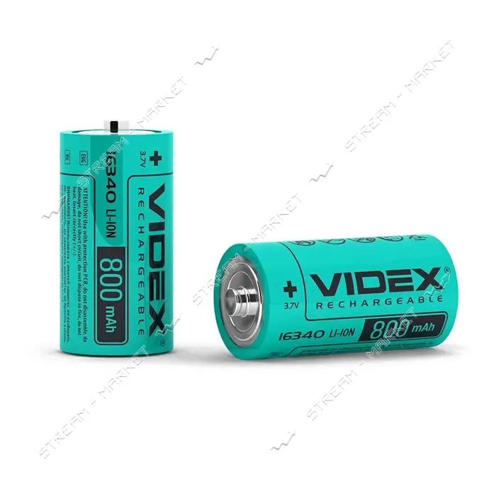 Аккумулятор Videx Li-ion 16340 800mAh 3.7V без защиты                                               