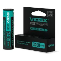 Аккумулятор Videx Li-ion 18650-P 3400mAh 3.7V с защитой                                             