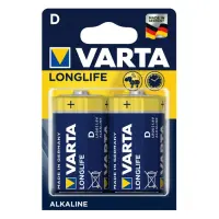 Батарейка Varta LongLife щелочная D/LR20 большой бочонок блистер 2шт                                