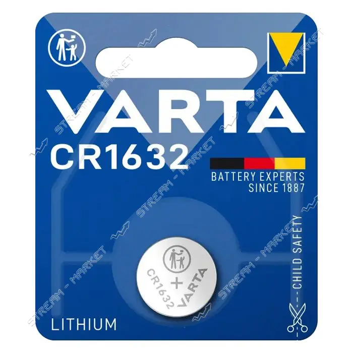 Батарейка Varta литиевая CR 1632 3V блистер 1шт