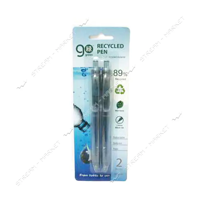 Ручка шариковая Beifa KB168001 Go green блистер 2шт черные