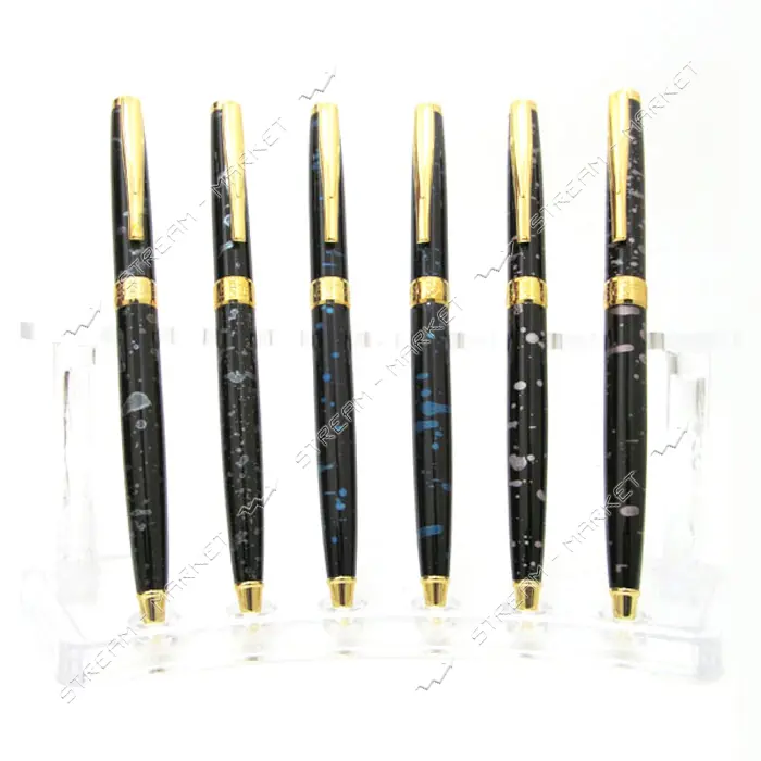 Ручка шариковая Baixin BP917MG Мрамор металлическая поворотная синяя