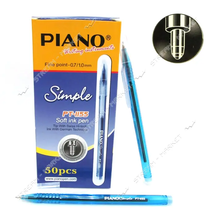 Ручка масляна Piano PT-1155bl Simple синя                                                           