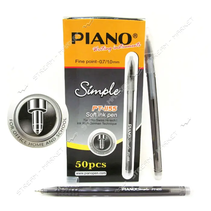Ручка масляная Piano PT-1155bk Simple черная                                                        