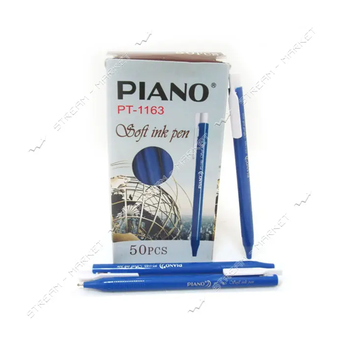 Ручка масляная Piano PT-1163 автоматическая синяя