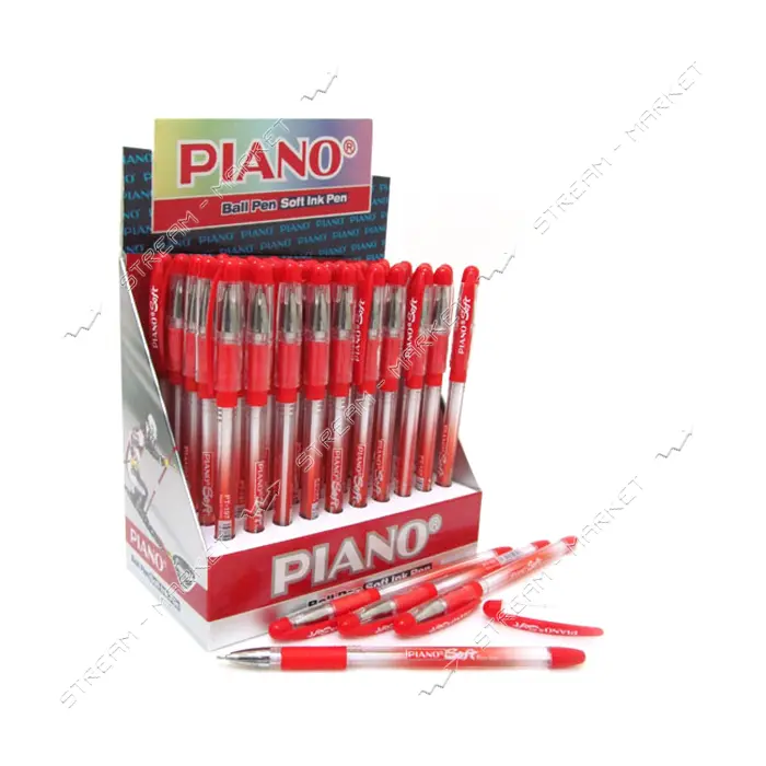 Ручка масляная Piano PT-197RD Soft красная