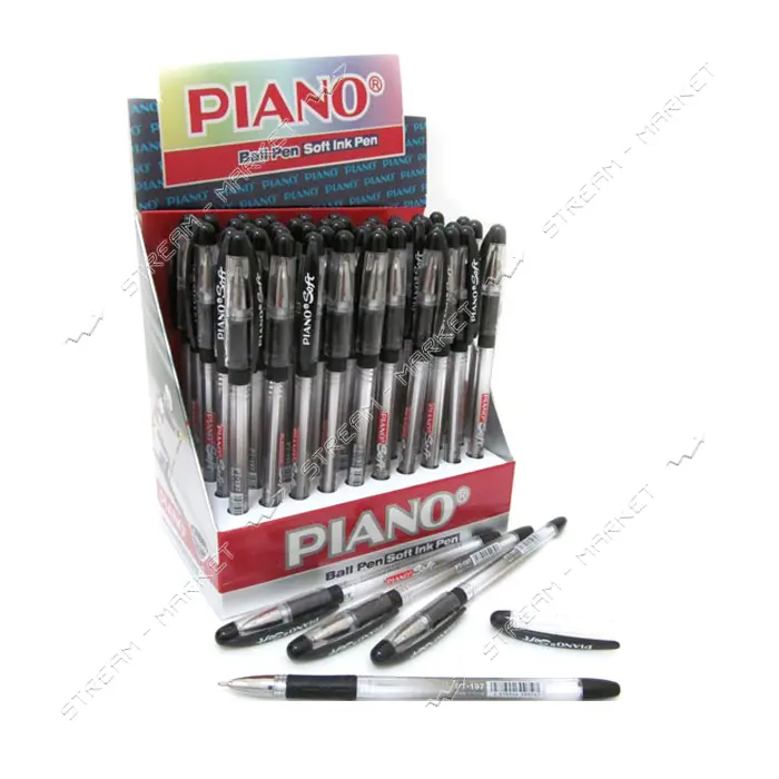 Ручка масляная Piano PT-197BK Soft черная                                                           