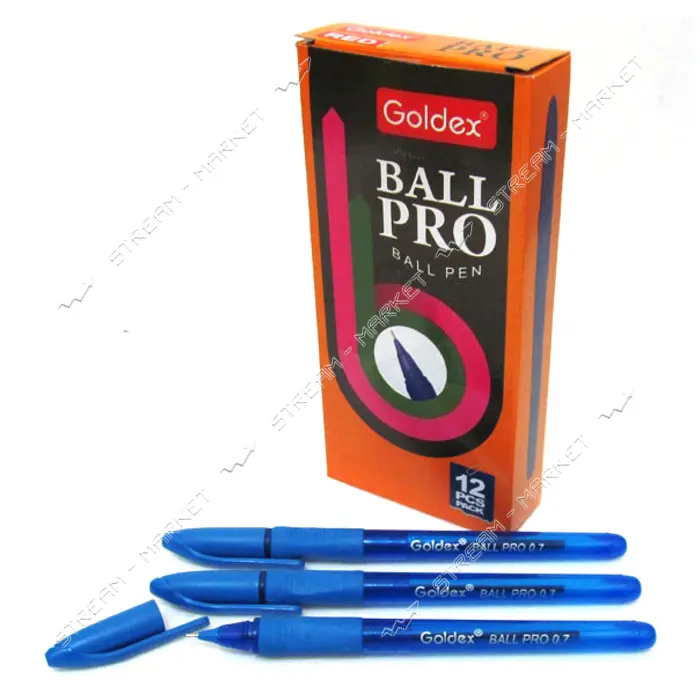 Ручка масляная Goldex 1201 Blue Ball pro 0.7мм синяя                                                