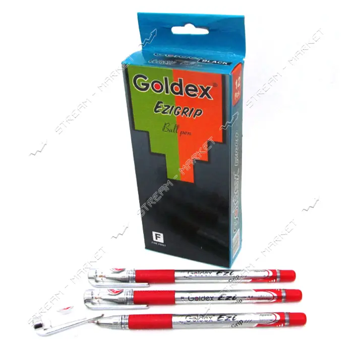 Ручка масляная Goldex 892-rd Ezi Grip 0.7мм стержень 10км красная