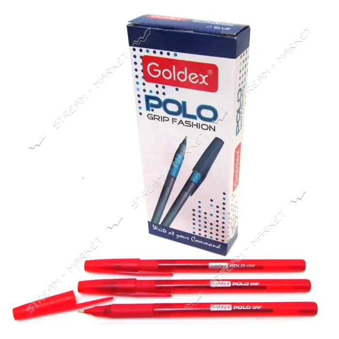 Ручка масляная Goldex 422-rd Polo Grip Fashion 1мм красная