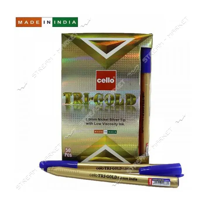 Ручка шариковая Cello Original Tri-mate-GOLD 1мм синяя