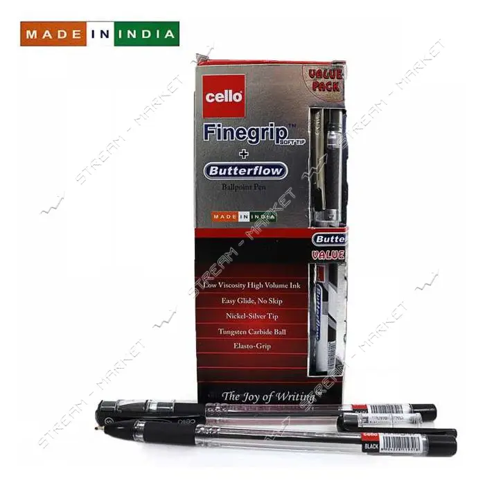 Ручка шариковая Cello Original Finegrip 12 плюс 1 Butterflow 0.7мм черная