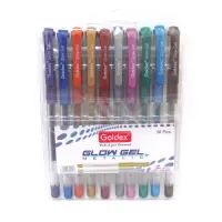 Набор гелевых ручек Goldex 894-10 Glow Gel Metalic 1мм 10 цветов чернил                             