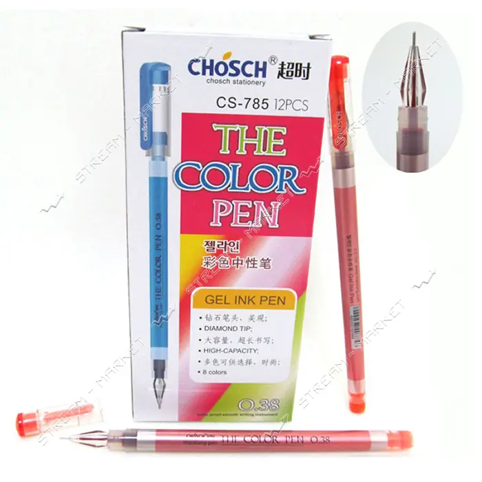 Ручка гелевая J.OTTEN Chosch CS-785red 0.38мм красная                                               