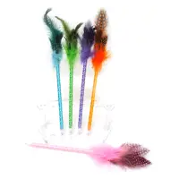 Ручка шариковая Feather 6307 детская с перьями цвет чернил синий цвет корпуса ассорти               