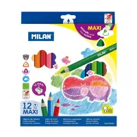 Набор цветных карандашей Milan 0722612 Maxi 12 цветов плюс точилка                                  