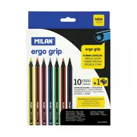 Набор цветных карандашей Milan 07229110 Ergo grip 10 цветов плюс точилка                            
