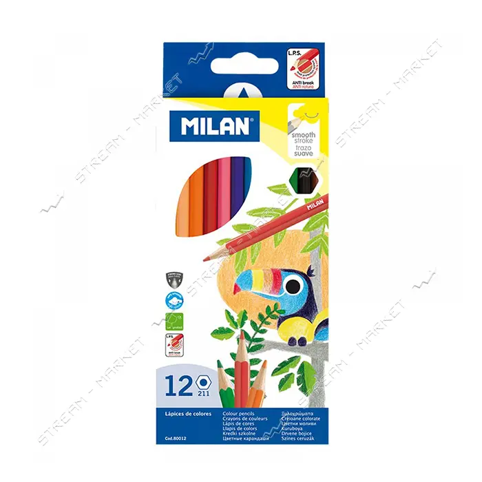 Набор цветных карандашей MILAN 80012 12 цветов                                                      