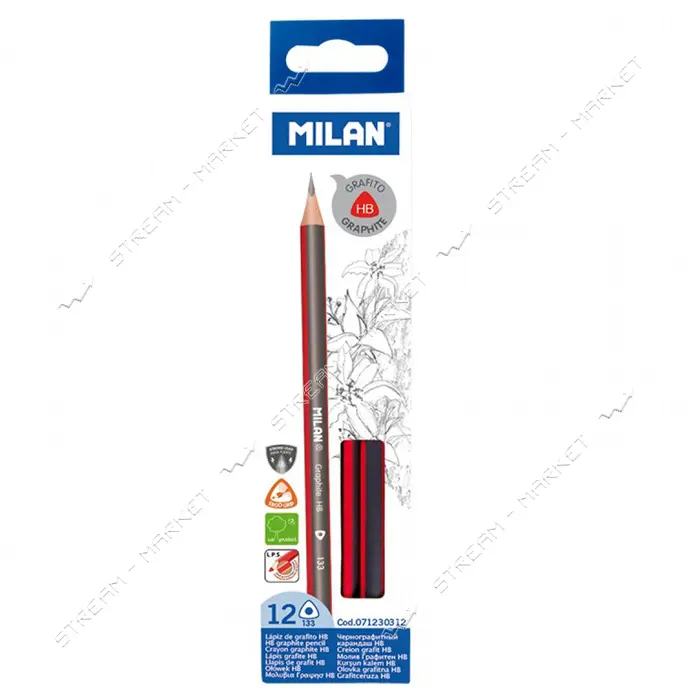 Карандаш Milan 071230312 НВ чернографитный                                                          