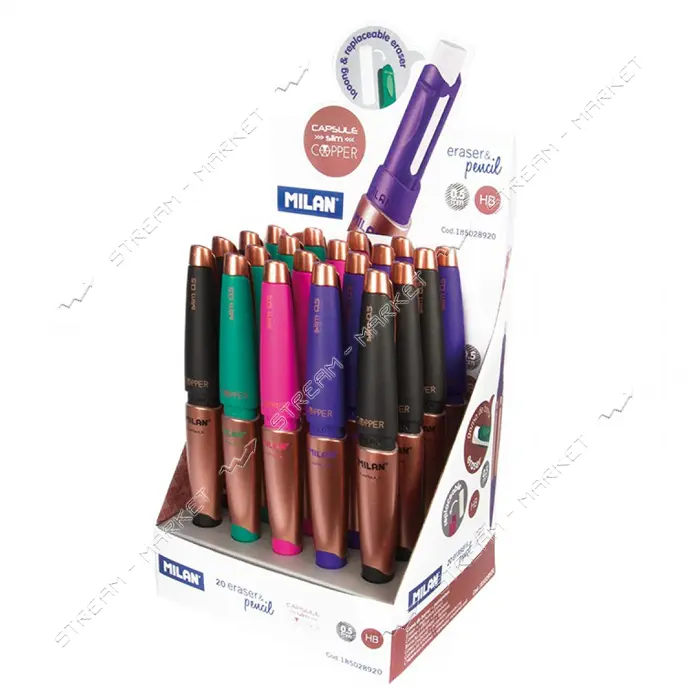 Карандаш Milan 185032920 НВ Capsule Copper 0.5мм чернографитный механический с ластиком             