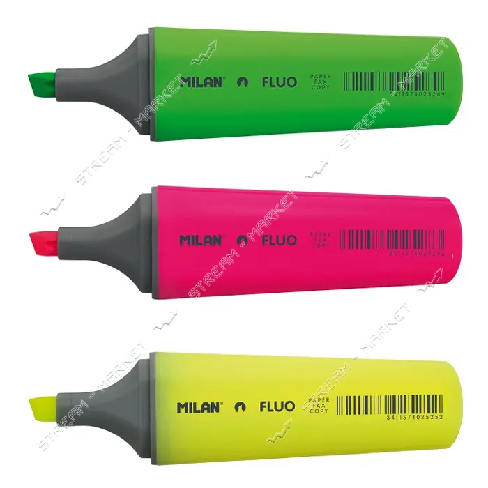 Набор текстовыделителей MILAN BWM10033 Fluo флуоресцентный 3 цветa 3 шт                             