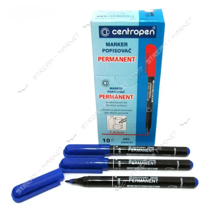 Маркер Centropen 2846 перманентный синий                                                            