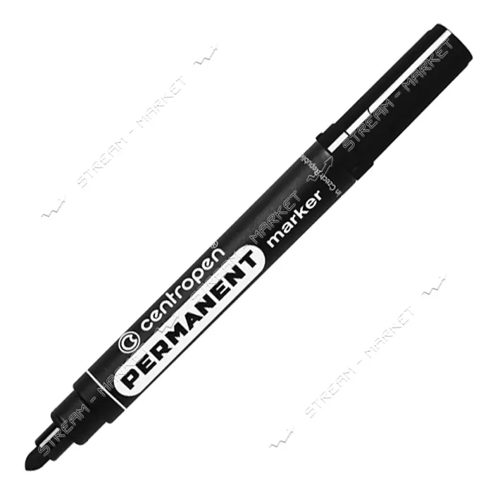 Маркер Centropen 8566-ВК круглый наконечник перманентный черный                                     