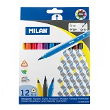 Набор фломастеров Milan 06121212 12 цветов 12 шт тонкие