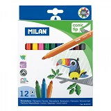 Набор фломастеров Milan 0612312 12 цветов 12 шт толстые                                             