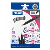 Набор фломастеров Milan 0612610 10 цветов 10 шт кисточка