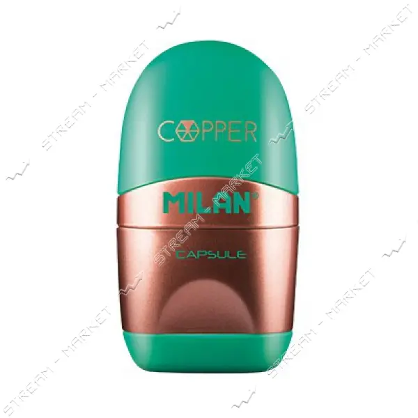 Ластик плюс точилка Milan 4717112 Capsule Copper 6.5х3.5 см                                         